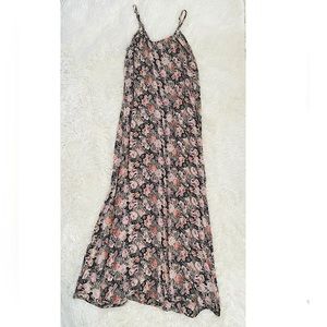 Floral Print Double Slit Maxi Dress, S